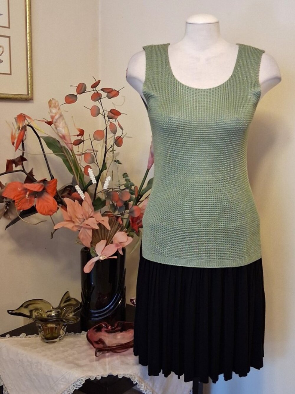 High Quality Summer Knitwear Tank Top Stretchy Green Camisole 14 - Picture 5 of 10